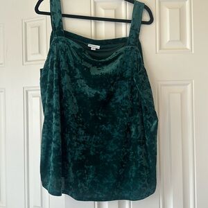 Velour top emerald green